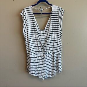 Beach Bunny Striped Black & White Swim Coverup LG